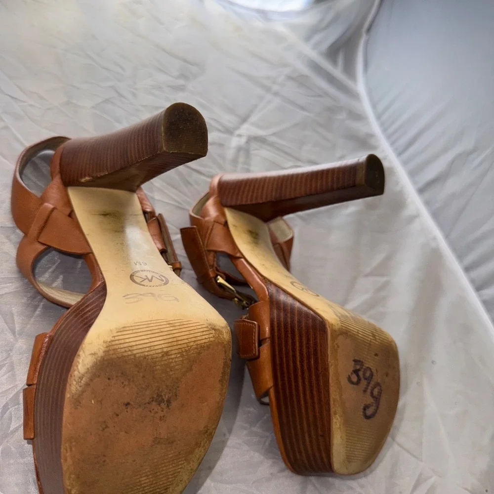 Michael Kors Strappy Wooden Heels Woman's Size 6 dress